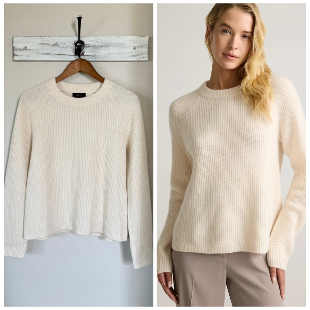 Quince Cream Cashmere Fisherman Sweater
